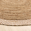 Origins Jute Border Natural White - handmade