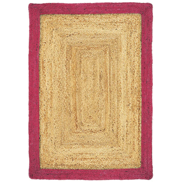 Origins Jute Border Raspberry - handmade
