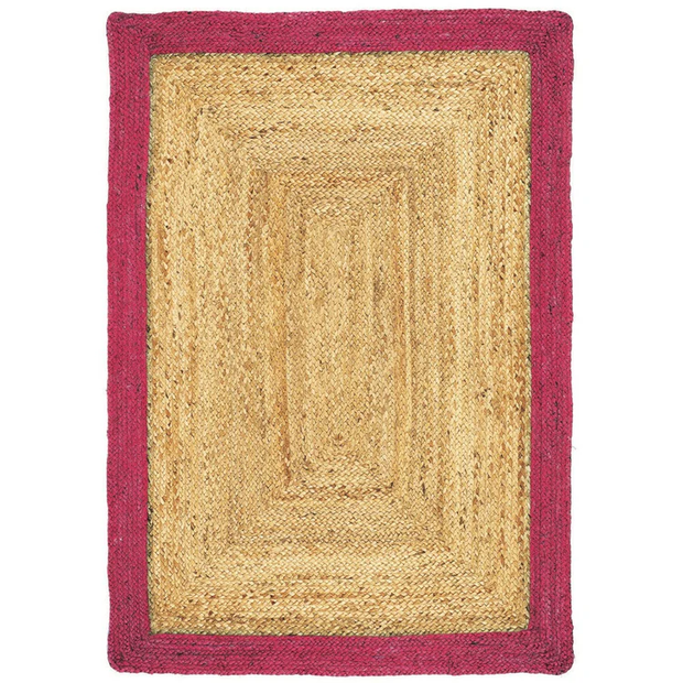 Origins Jute Border Raspberry - handmade