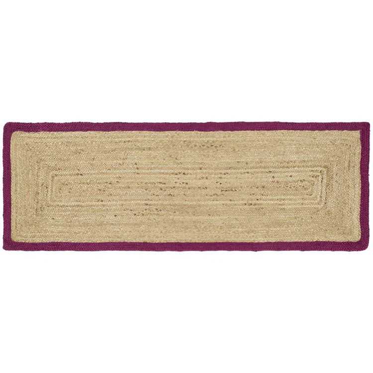 Origins Jute Border Raspberry - handmade