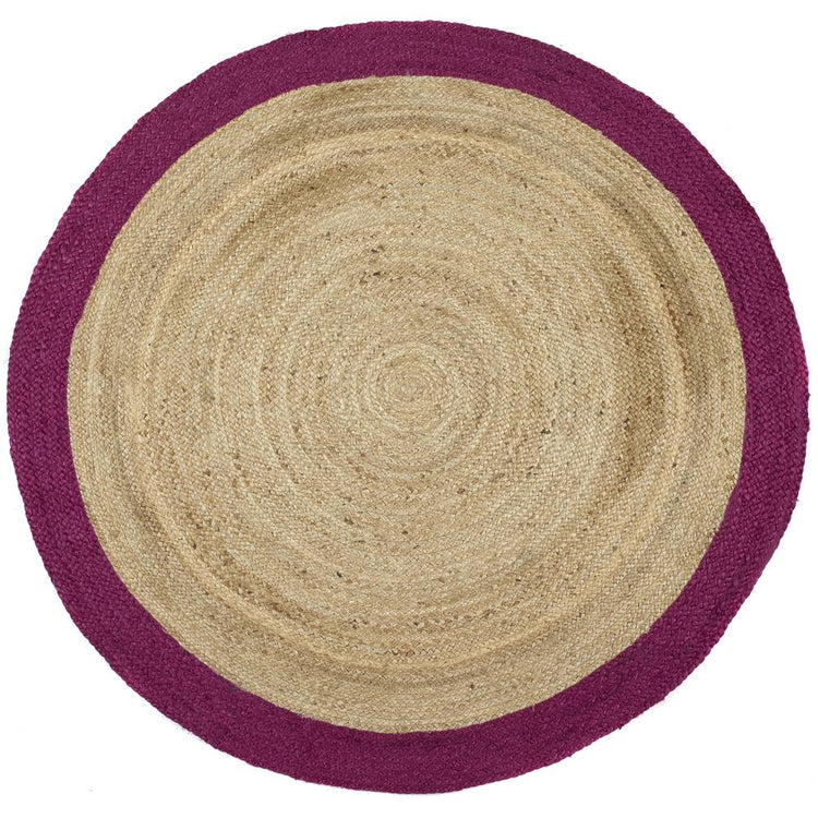 Origins Jute Border Raspberry - handmade