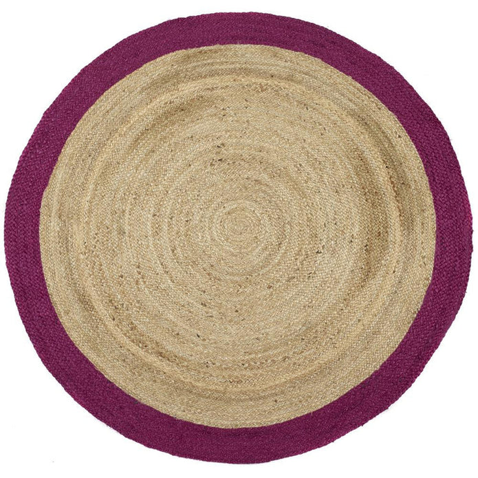 Origins Jute Border Raspberry - handmade