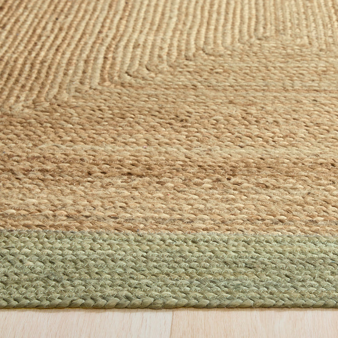 Origins Jute Border Sage Green - handmade