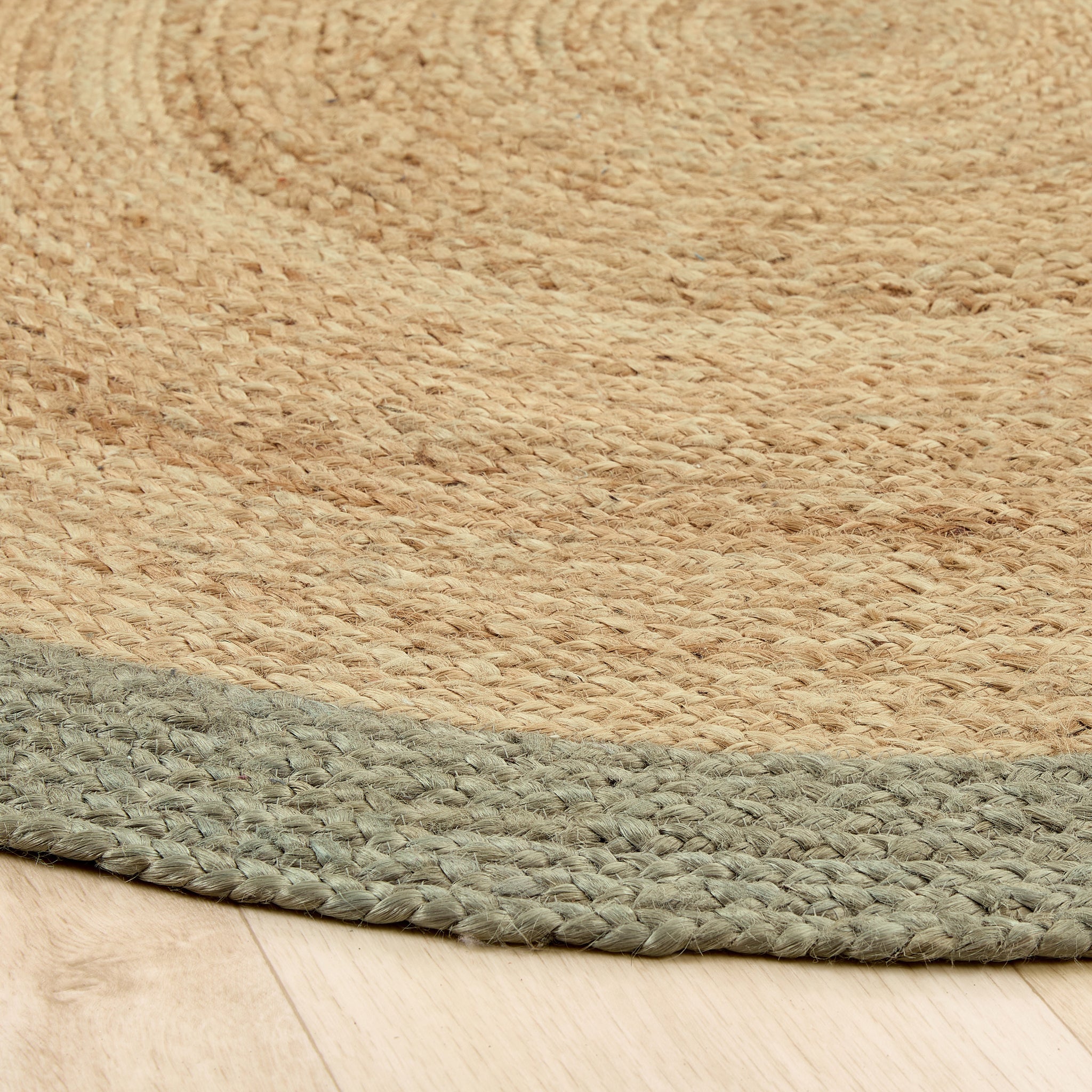 Origins Jute Border Sage Green - handmade