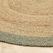 Origins Jute Border Sage Green - handmade