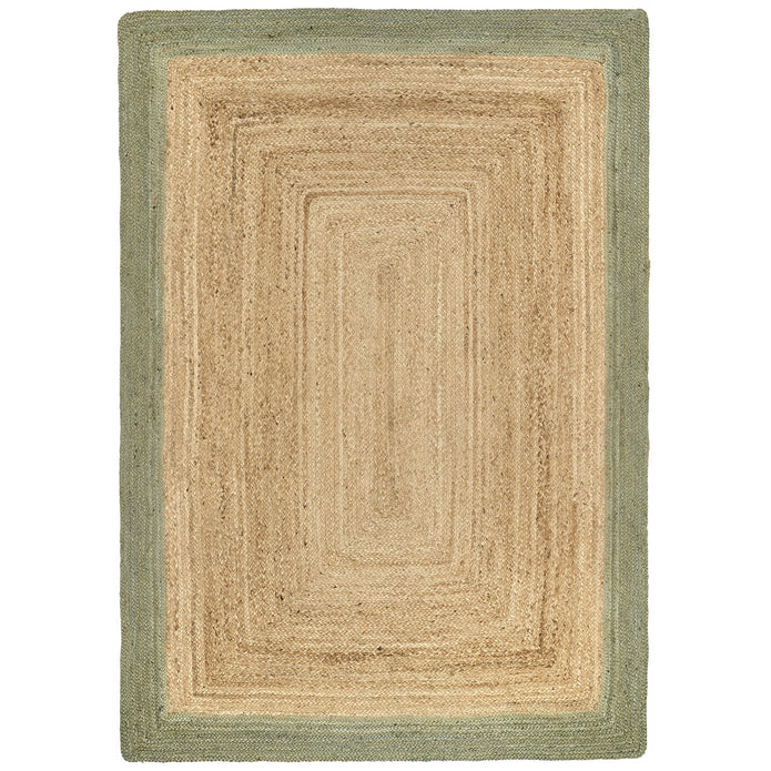 Origins Jute Border Sage Green - handmade