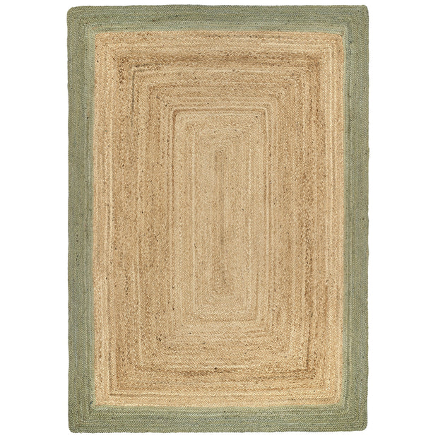 Origins Jute Border Sage Green - handmade
