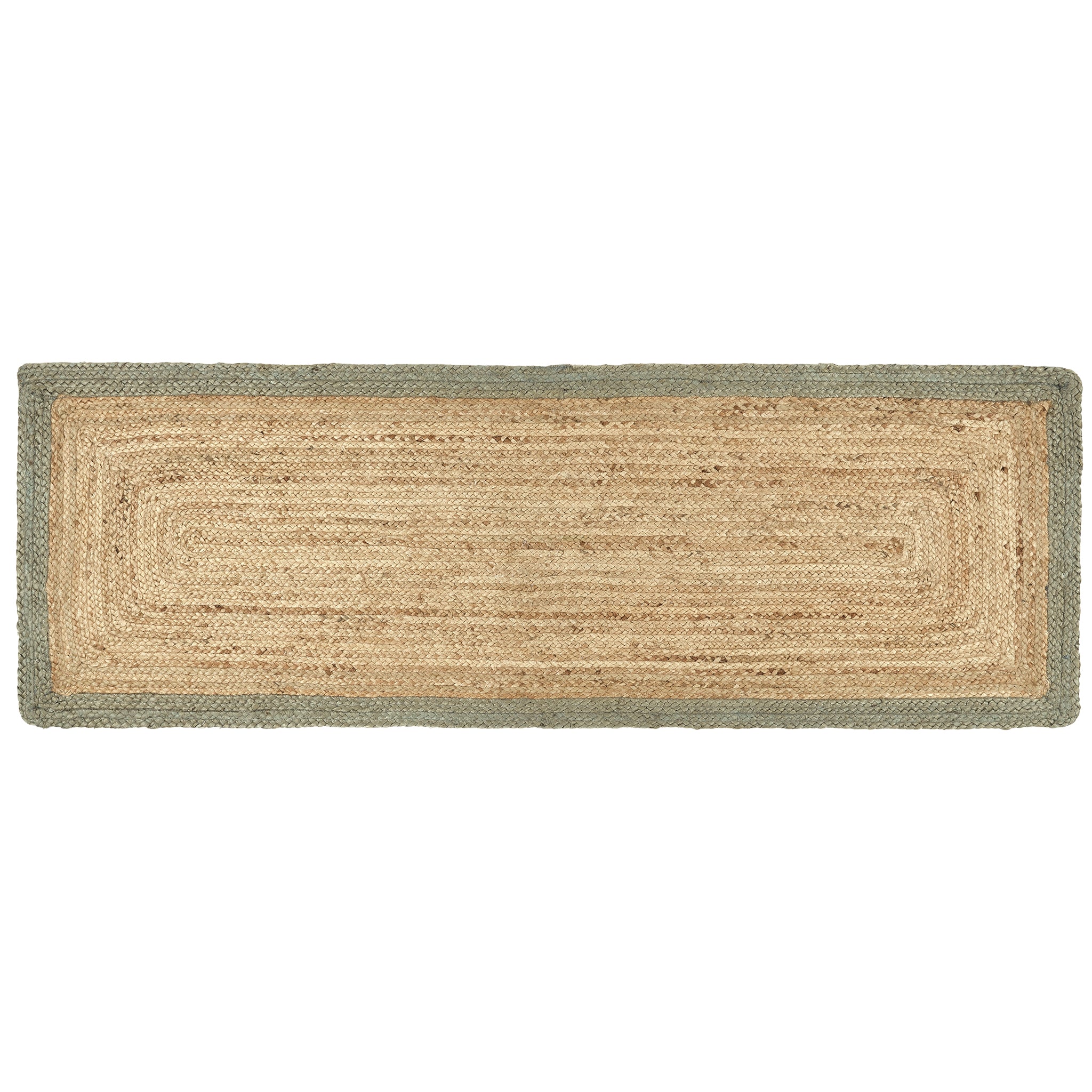 Origins Jute Border Sage Green - handmade