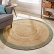 Origins Jute Border Sage Green - handmade