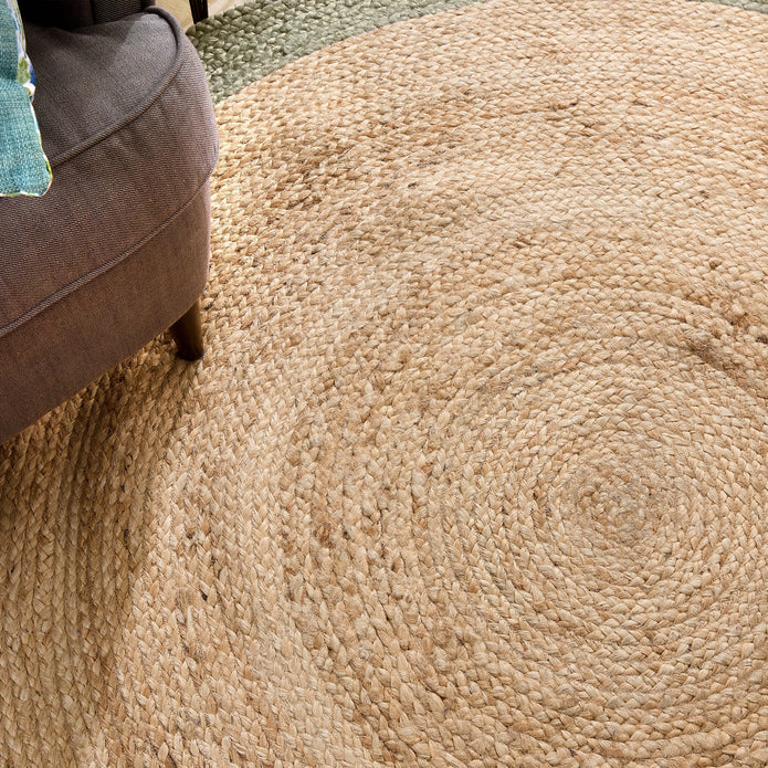 Origins Jute Border Sage Green - handmade