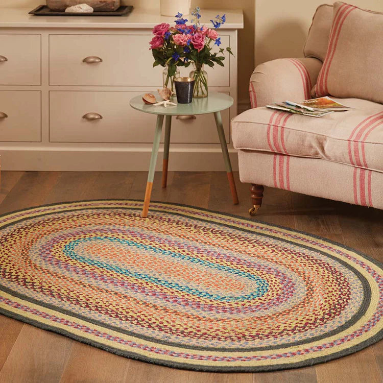 Origins Jute Extra Colourful Oval - handmade