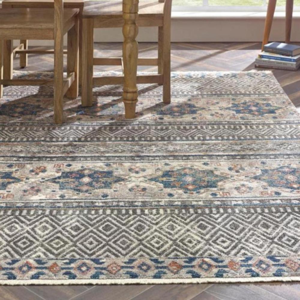 Origins Mandala Stripe Grey - handmade