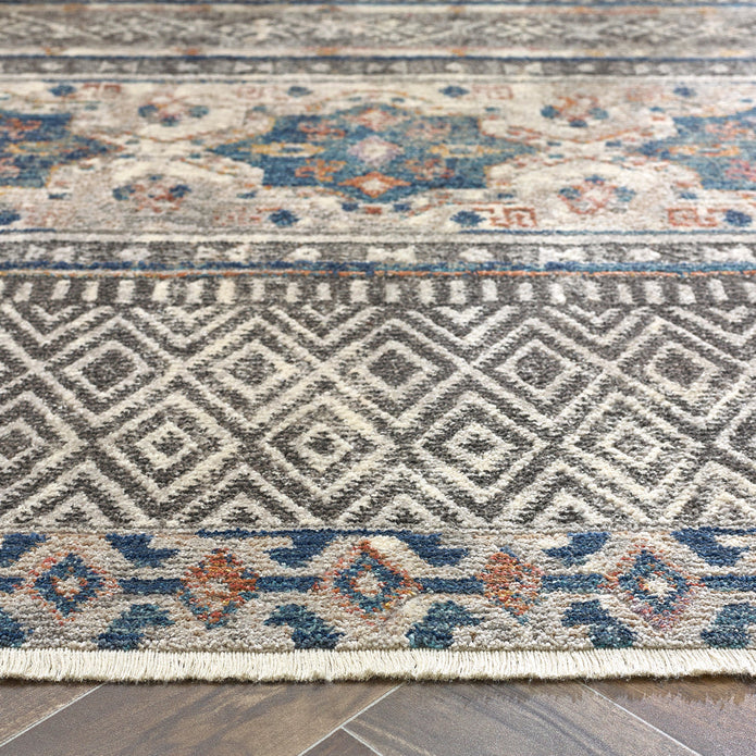 Origins Mandala Stripe Grey - handmade