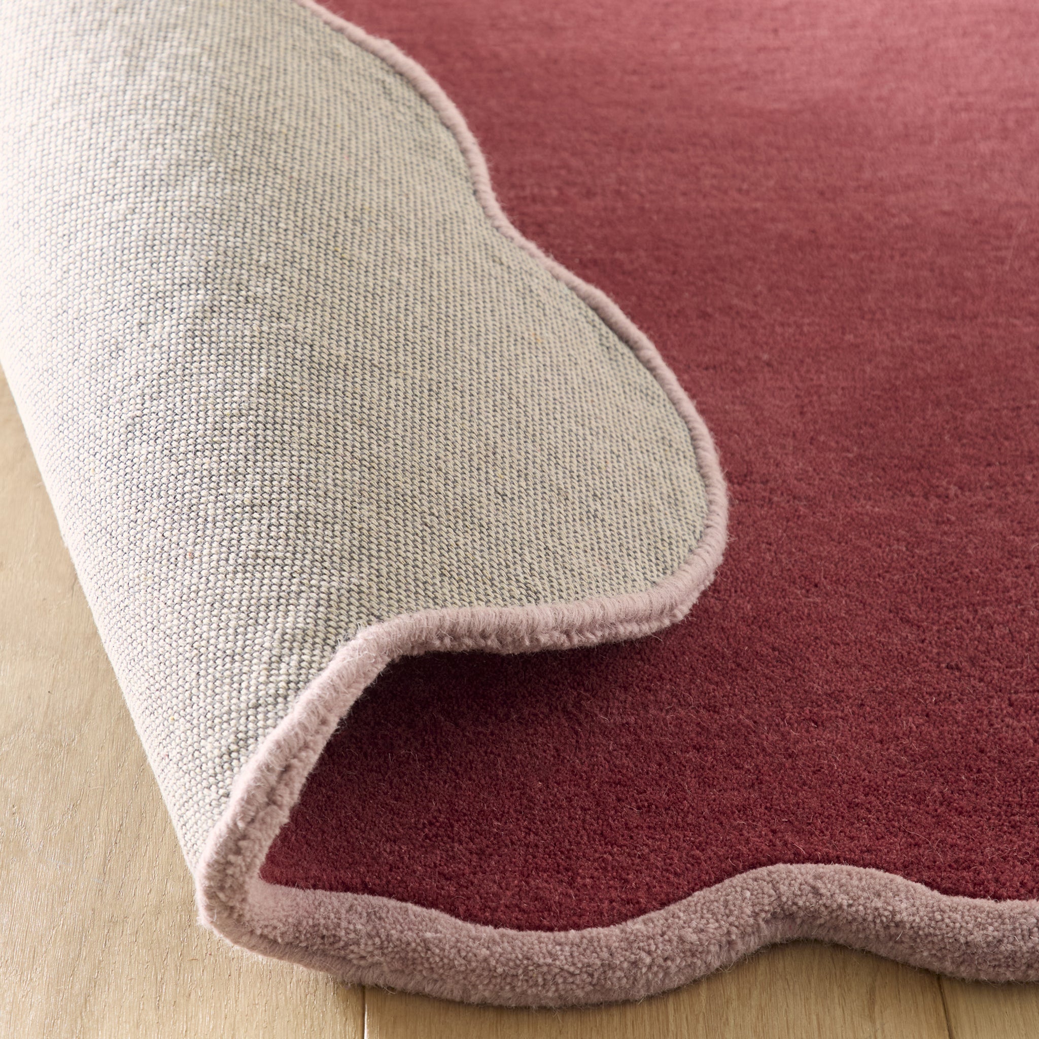 Origins Scalloped Elsie Coral/Lilac - handmade