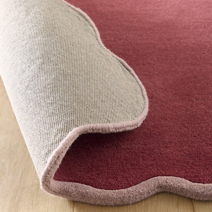 Origins Scalloped Elsie Coral/Lilac - handmade