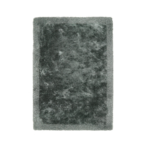 Origins Shimmer Shaggy Border Charcoal - handmade