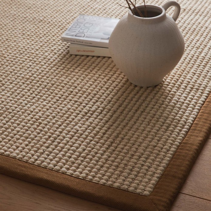 Origins Sisal Boucle with Mocha Border - handmade