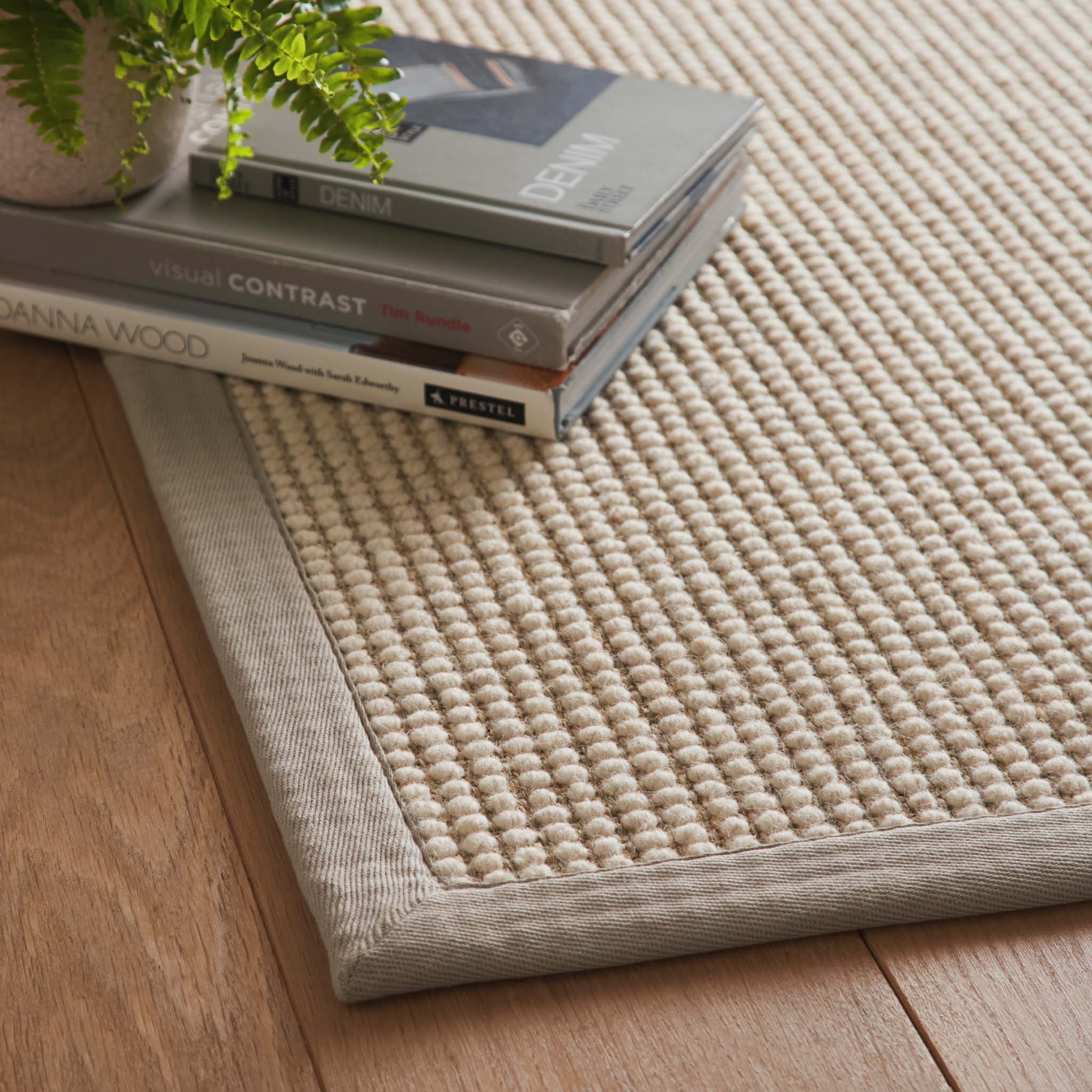 Origins Sisal Boucle with Soft Grey Border - handmade