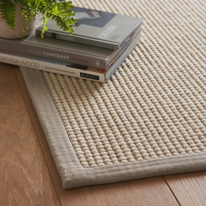 Origins Sisal Boucle with Soft Grey Border - handmade