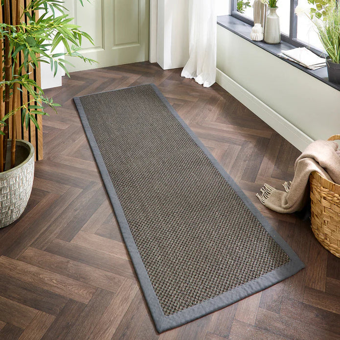 Origins Sisal Dark Grey with Grey Border - handmade