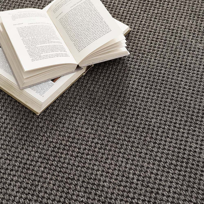 Origins Sisal Dark Grey with Grey Border - handmade