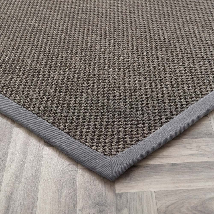Origins Sisal Dark Grey with Grey Border - handmade