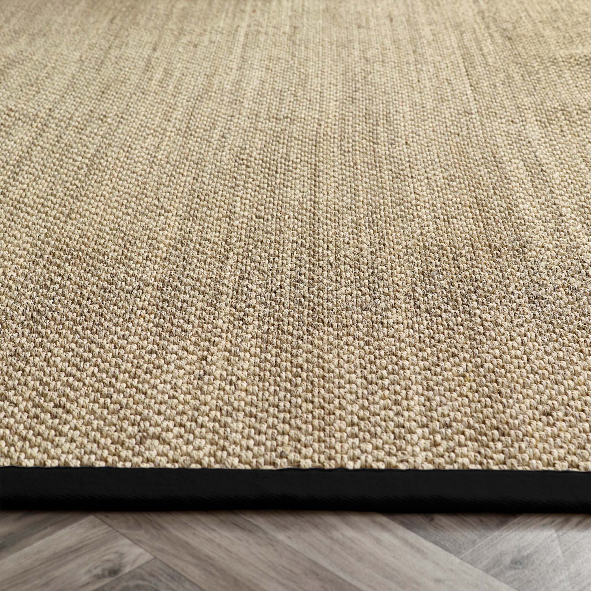 Origins Sisal Light Beige with Black Border - handmade