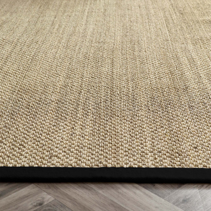 Origins Sisal Light Beige with Black Border - handmade