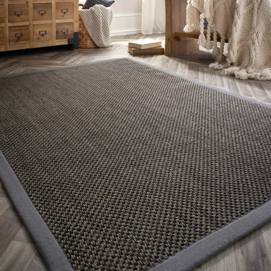 Origins Sisal Rug Woven & Latex Backed 120x170 cm / Dark Grey/Grey Border / 100% SISAL WITH LATEX BACKING RUGS_and_MORE 5026134609068