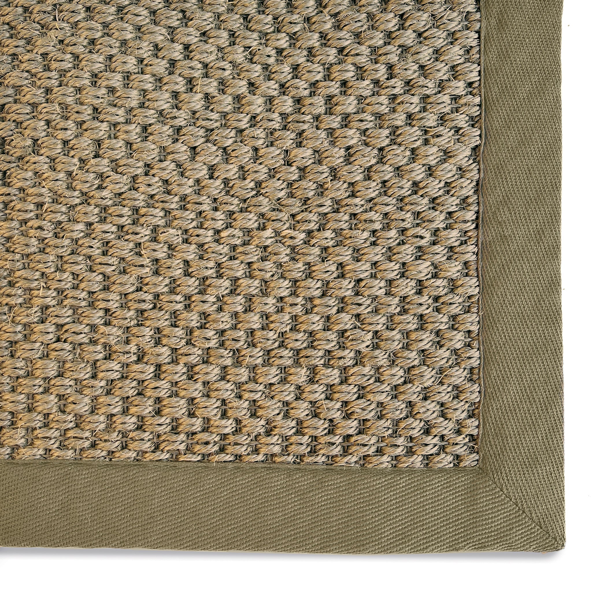 Origins Sisal Sage Green with Sage Green Border - handmade