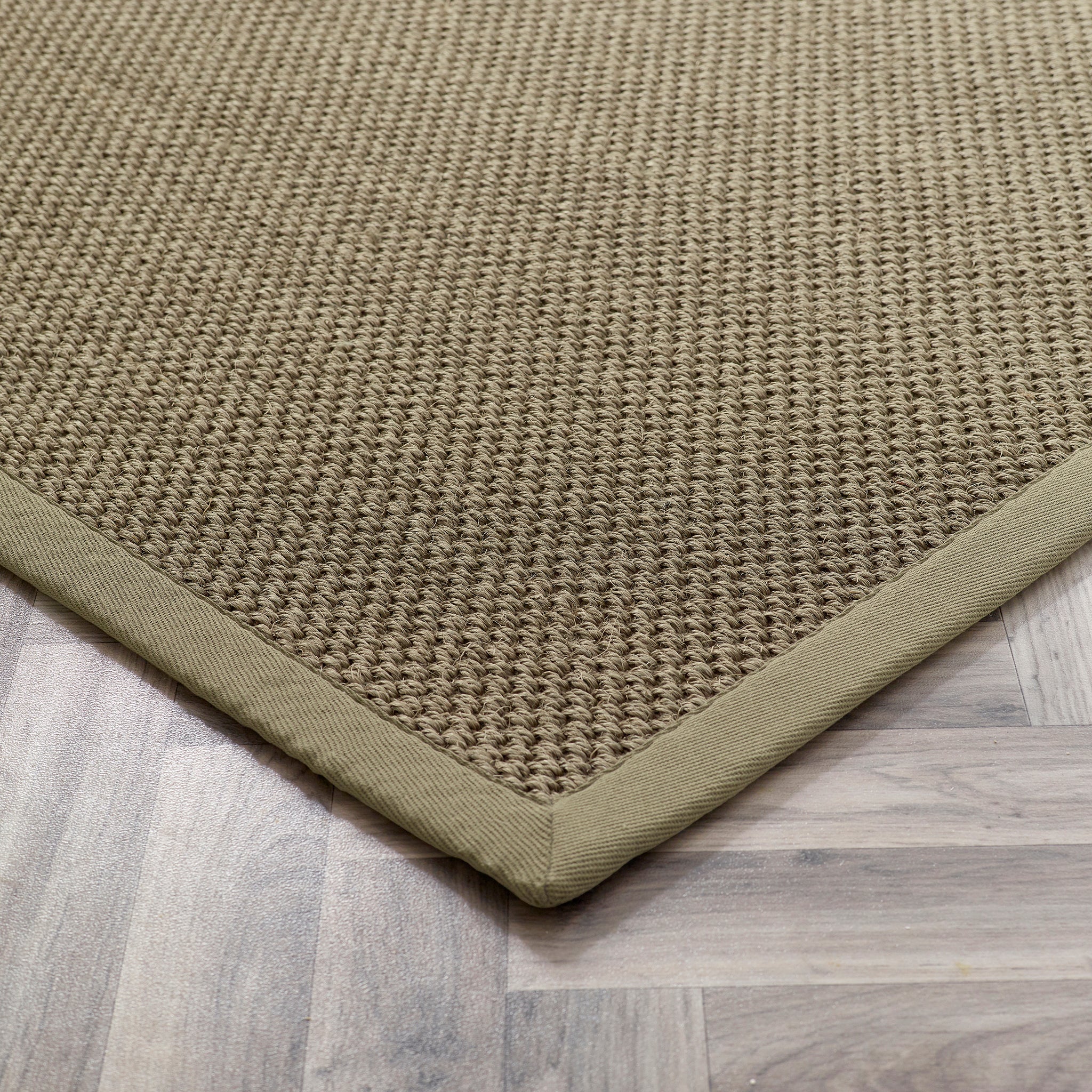 Origins Sisal Sage Green with Sage Green Border - handmade