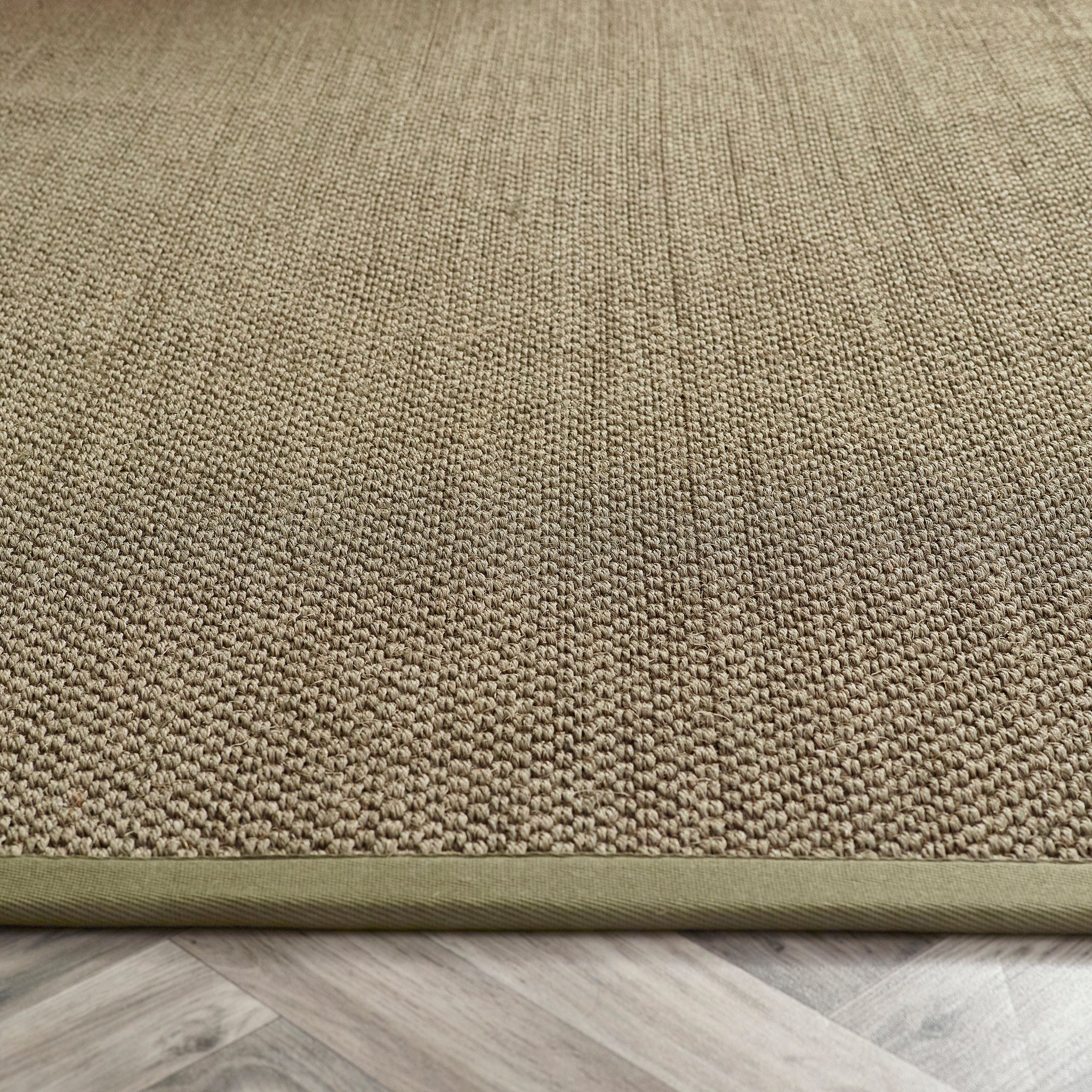 Origins Sisal Sage Green with Sage Green Border - handmade