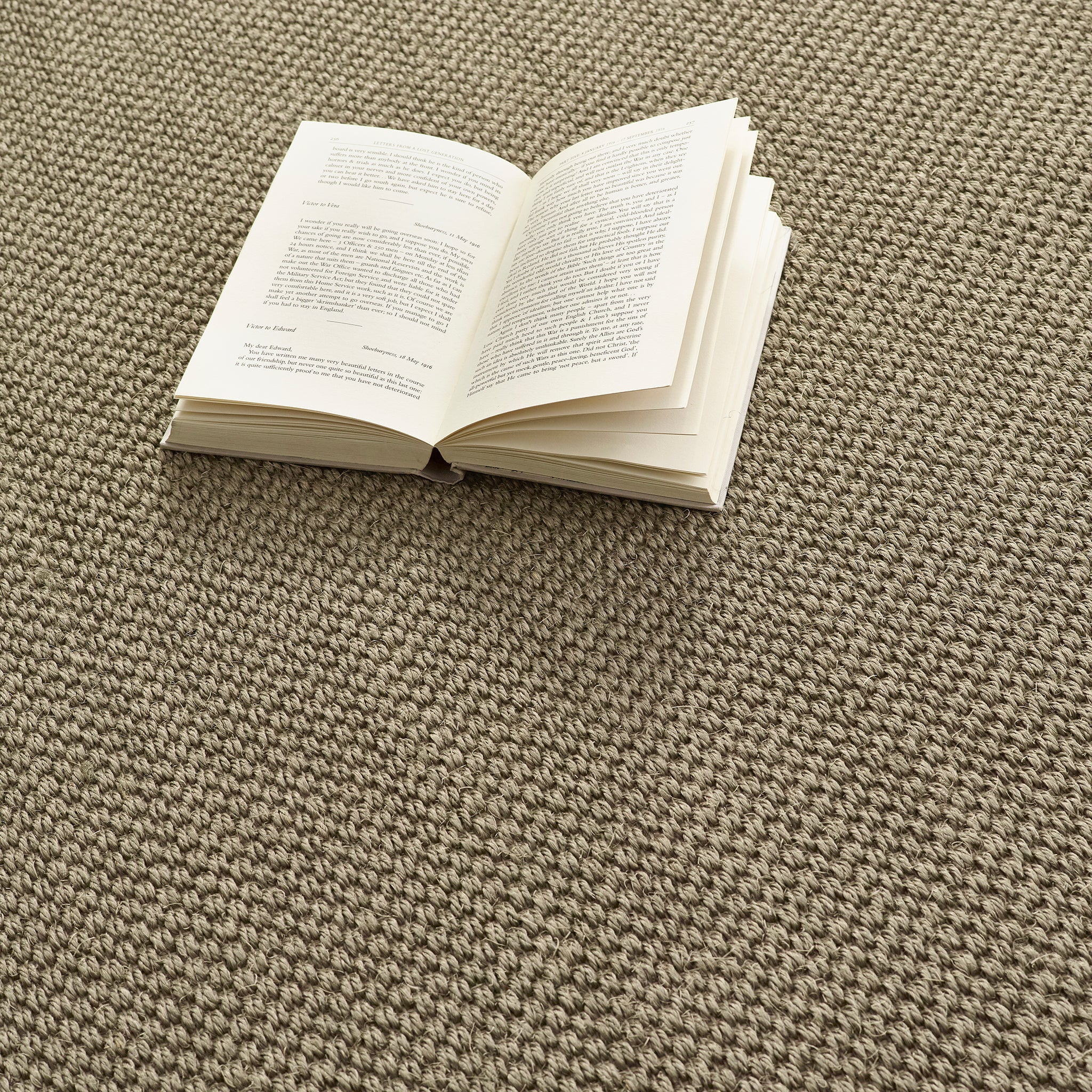Origins Sisal Sage Green with Sage Green Border - handmade