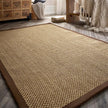 Origins Sisal Warm Natural with Dark Brown Border - handmade