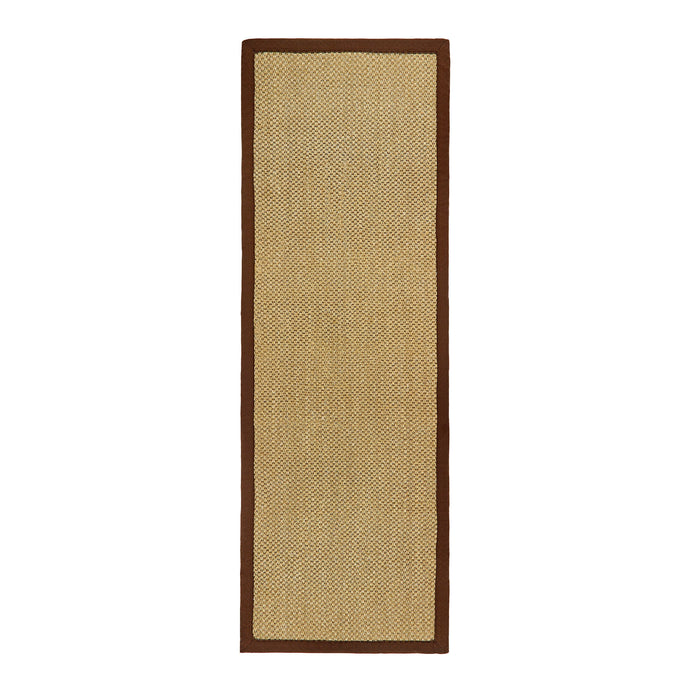 Origins Sisal Warm Natural with Dark Brown Border - handmade