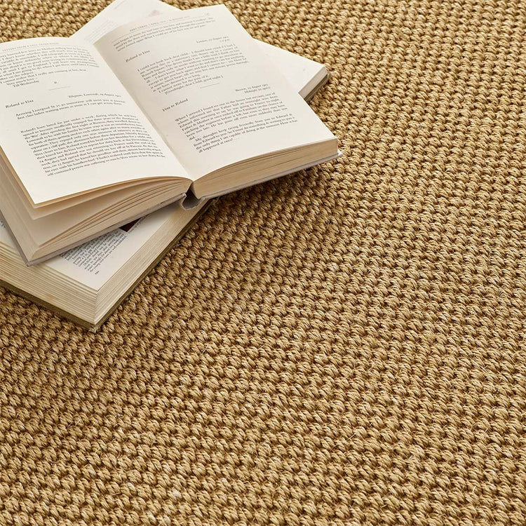 Origins Sisal Warm Natural with Dark Brown Border - handmade