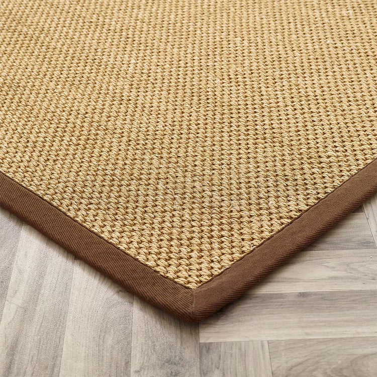 Origins Sisal Warm Natural with Dark Brown Border - handmade
