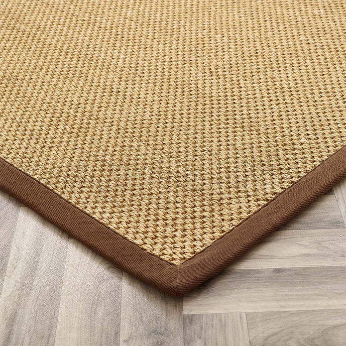 Origins Sisal Warm Natural with Dark Brown Border - handmade