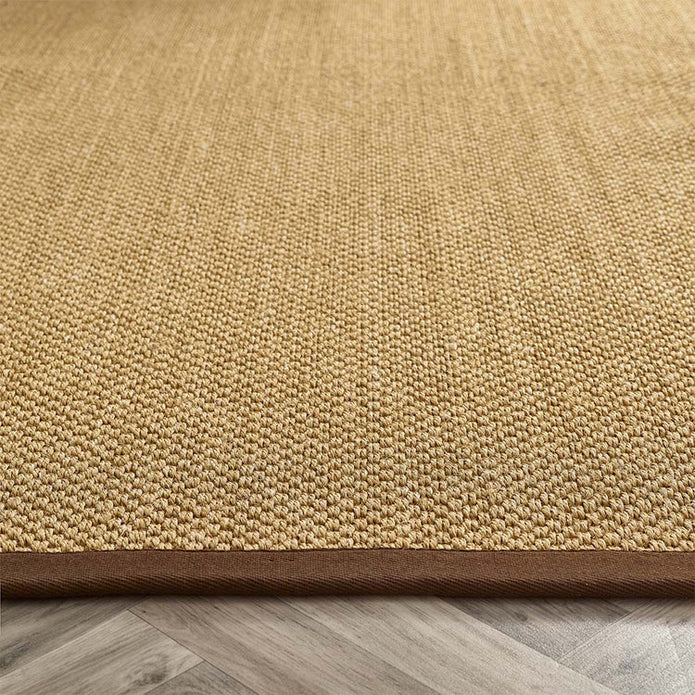 Origins Sisal Warm Natural with Dark Brown Border - handmade