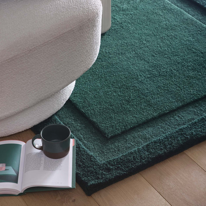 Origins Stacked Border Dark Green - handmade