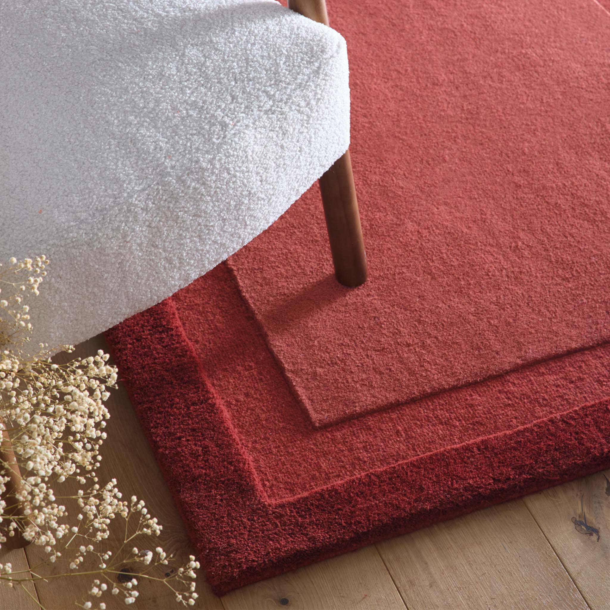 Origins Stacked Border Wine Red - handmade