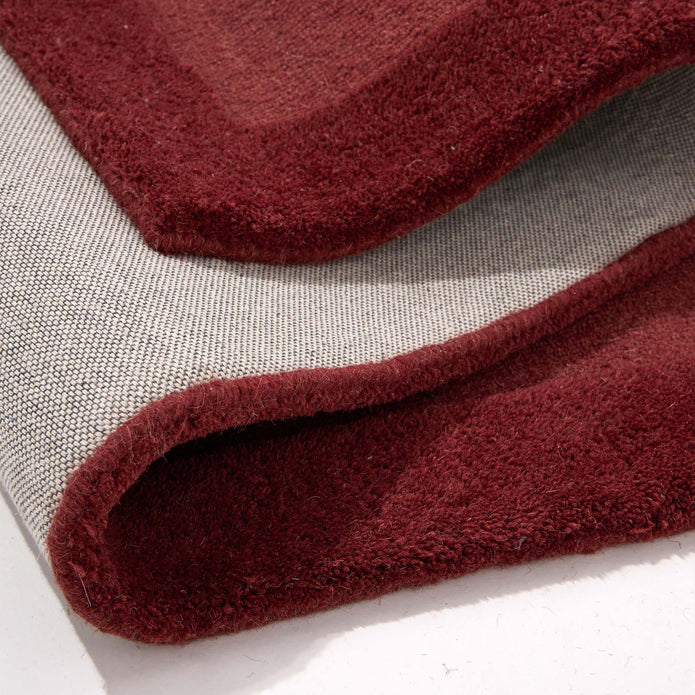 Origins Stacked Border Wine Red - handmade