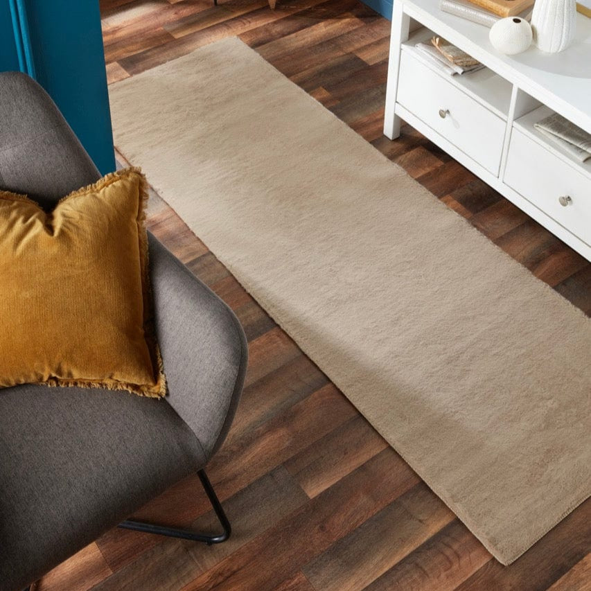 Origins Washable Faux Fur Rug Tufted 67x200 cm / Natural / Faux Rabbit Fur Backing: 50% TPR + 50% cotton RUGS_and_MORE 5026134603004
