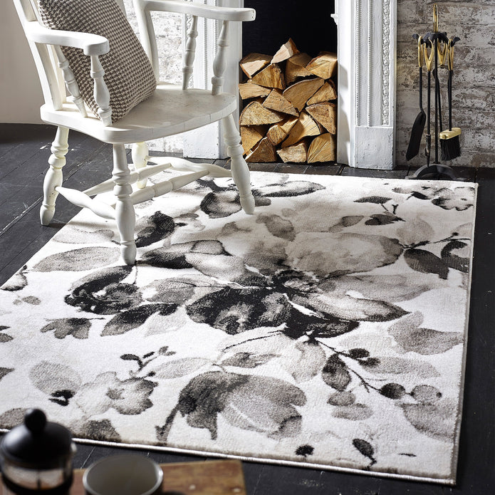 Origins Watercolour Floral Grey - handmade