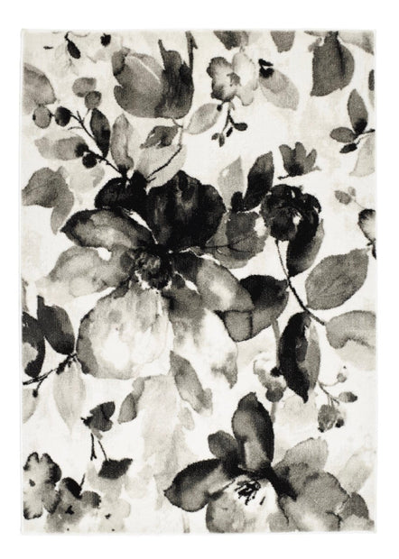 Origins Watercolour Floral Rug Woven 80x150 cm / Grey / 100% Polypropylene RUGS_and_MORE DIS CON