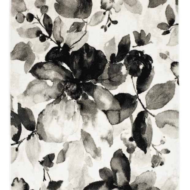 Origins Watercolour Floral Rug Woven 80x150 cm / Grey / 100% Polypropylene RUGS_and_MORE DIS CON