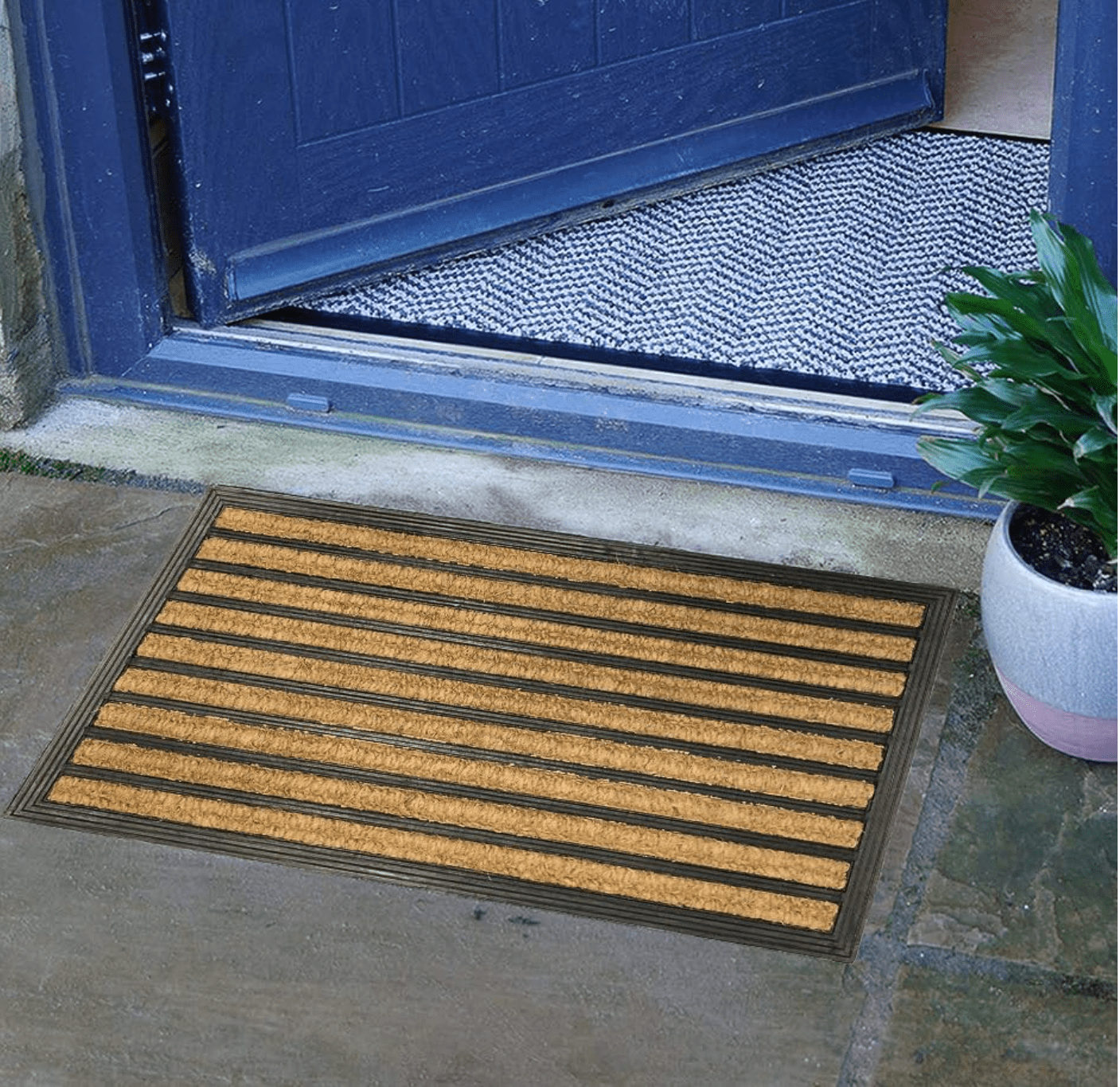 Premium Coir Doormat - Robust Door Mat Rubber and Coir Utility Mat Natural RUGS_and_MORE 5060623078928