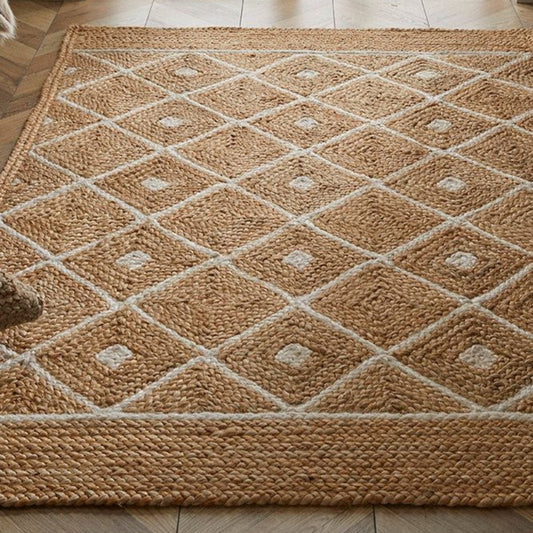 Prestbury Hand Braided Natural Jute Diamond 120x170 cm / Natural / Coir RUGS_and_MORE 5060623077266