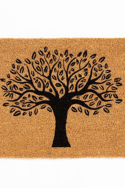 Pride of Place Astley Printed Pvc Backed Coir 40x60cm Tree Of Life Black Print Doormat 40x60 cm / Natural RUGS_and_MORE 5060623078836