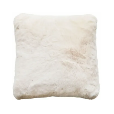 Rapture Faux Fur White Cushion 50cm